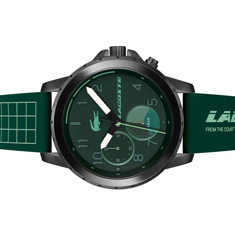 Lacoste Часы Серии Endurance Кварцевый Механизм Силиконовый Ремешок Зеленый Циферблат Модный Крутой Хронограф Мужские часы 2011218