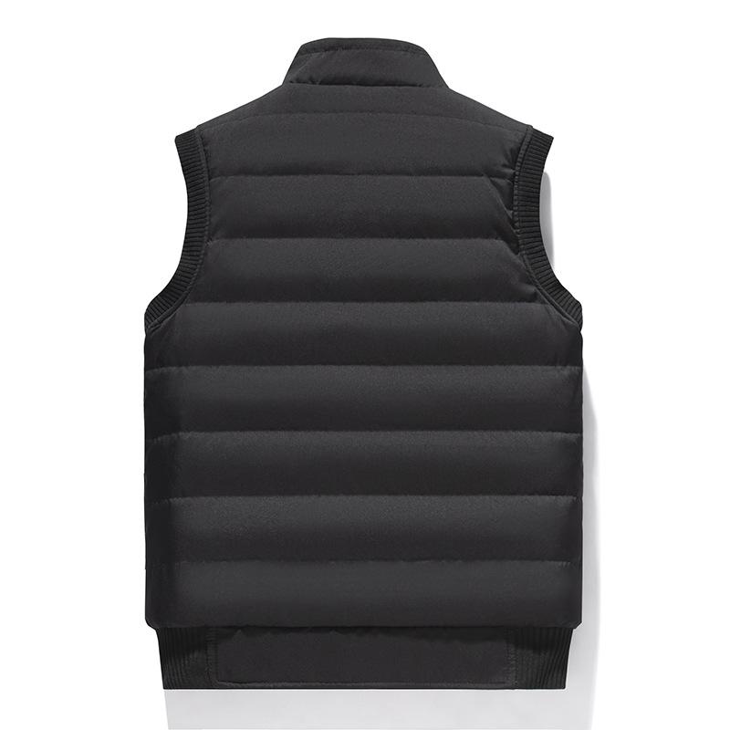 Мужская флисовая подкладка, ветрозащитная, водонепроницаемая, большого размера, куртка без рукавов со стоячим воротником для среднего и пожилого возраста, защита тепла для сердца