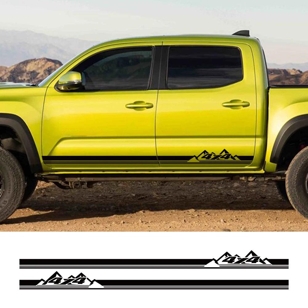 2 шт. 4x4 Внедорожный Боковой Стикер на Кузов Автомобиля Для Пикапов TRD Tacoma Спортивный Комплект Виниловая Наклейка Декор Внешний Авто Аксессуары