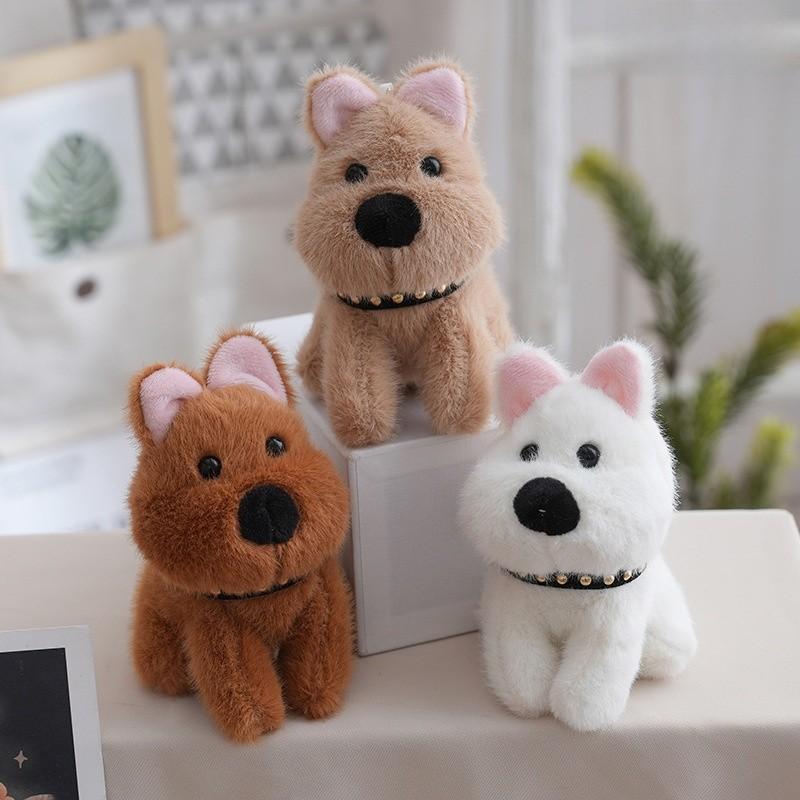 White West Highland Terrier Cute Collar Puppy Plush Doll For Kids Decor Bedroom