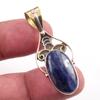 Natural Sodalite Gemstone 925 Solid Sterling Silver Two Tone Pendant 1.75'' u1B09