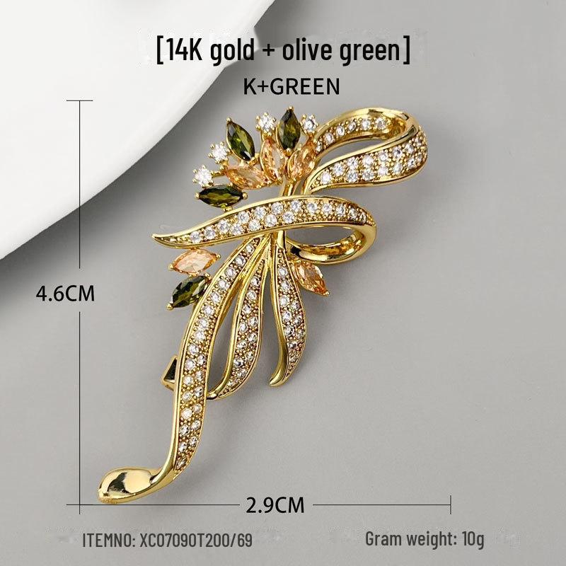 Роскошная брошь-бантик в виде цветка циркония: Стильная и универсальная булавка