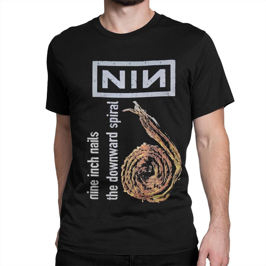 Vintage NIN Rock Band Nine Inch Nails T-Shirts Men Women Round Neck 100% Cotton T Shirt Short Sleeve Tees Original Tops