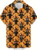 Halloween Crow Scarecrow Vintage Pattern 3D Print Men's Fashion Casual Shirt, Hip Hop Rock Streetwear Hawaiian Shirt