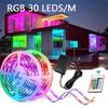 30 светодиодов/м 5050 RGB светодиодная лента с управлением через Bluetooth-приложение 12 В постоянного тока, блок питания для США, гибкая светодиодная лента для подсветки телевизора в комнате