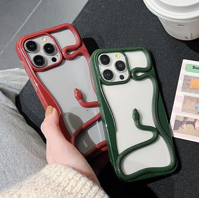 Покрытие 3D змеиной формы модный полый чехол для iPhone 16 Pro Max 15 Pro 14 Plus 13 12 11 противоударный мягкий силиконовый чехол для телефона