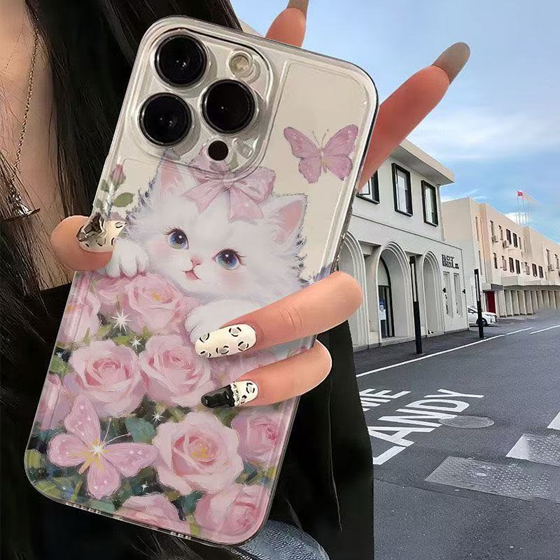 Милая роза для чехла на телефон iphone17promax apple 16/14 pro Япония и Корея 13/12/15 кошка