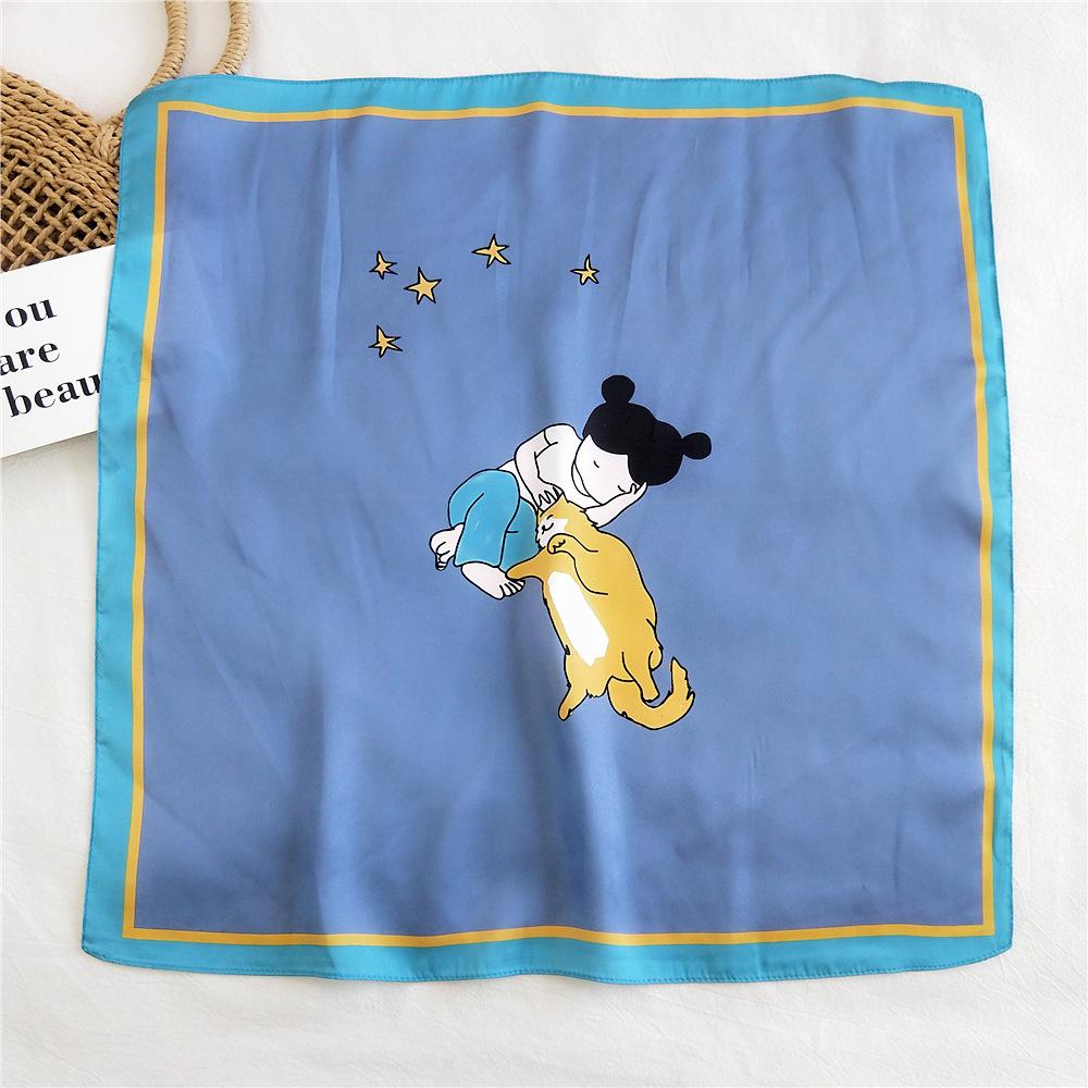 53CM Silk Scarf Small Square Scarf Versatile For Women Spring And Autumn Thin Design Fashionable And Stylish Decorative Scarf Professional Flight