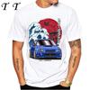 New Summer Men Short Sleeve The Great Wave Off Subie Impreza WRX Print T-Shirt Funny Car Design White Casual Boy Tee Top
