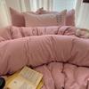 Однотонный постельный комплект в стиле INS для взрослых детей розовый хлопковый натяжной плоский лист с наволочками красочный размер кинг, квин, полный