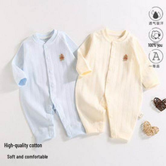 2025 New Pure Cotton Baby Jumpsuit for Spring, Autumn, and Winter - Newborn Toddler Inner Wear