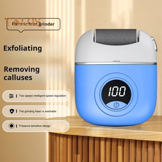 Электрическая шлифовальная машинка для ног, средство для удаления мозолей, аккумуляторный инструмент для педикюра с 3 шлифовальными головками, 2 скоростями, светодиодным дисплеем, гаджет для ухода за ногами для мужчин и женщин, для удаления сухих мозолей