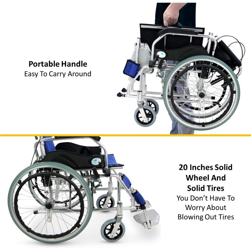 Portable And Foldable Self Propel Lightweight Wheelchair Travel Push Chair