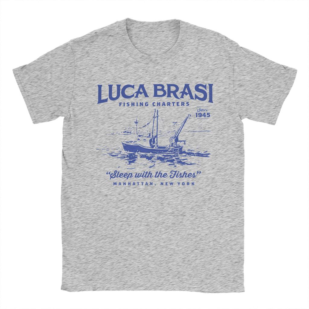 Luca Brasi Fishing Charters 100% Cotton T Shirt For Men Summer  Streetwear T-Shirts O Neck Hip Hop Tees Plus Size Pattern Tops