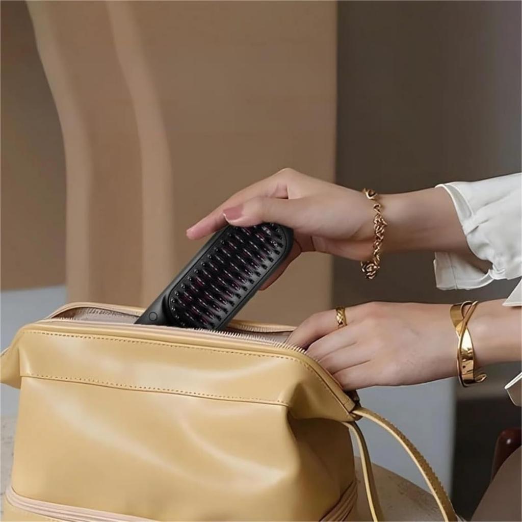 Расческа для выпрямления, прямые и вьющиеся волосы, шина для челки двойного назначения, электрические щипцы для завивки