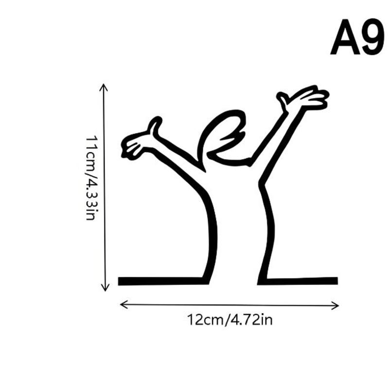 Minimalist La Linea Switch Sticker Cartoon Character Power Switch Decal Line Drawing Design Wall Decor For Home, Office, Cafe