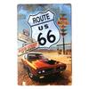 Прочный Железный Винтажный Металлический Знак Route 66 Настенное Искусство Route US 66 с Классическим Автомобилем 66 Отметки Миль Route 66 Ретро 1960-х R