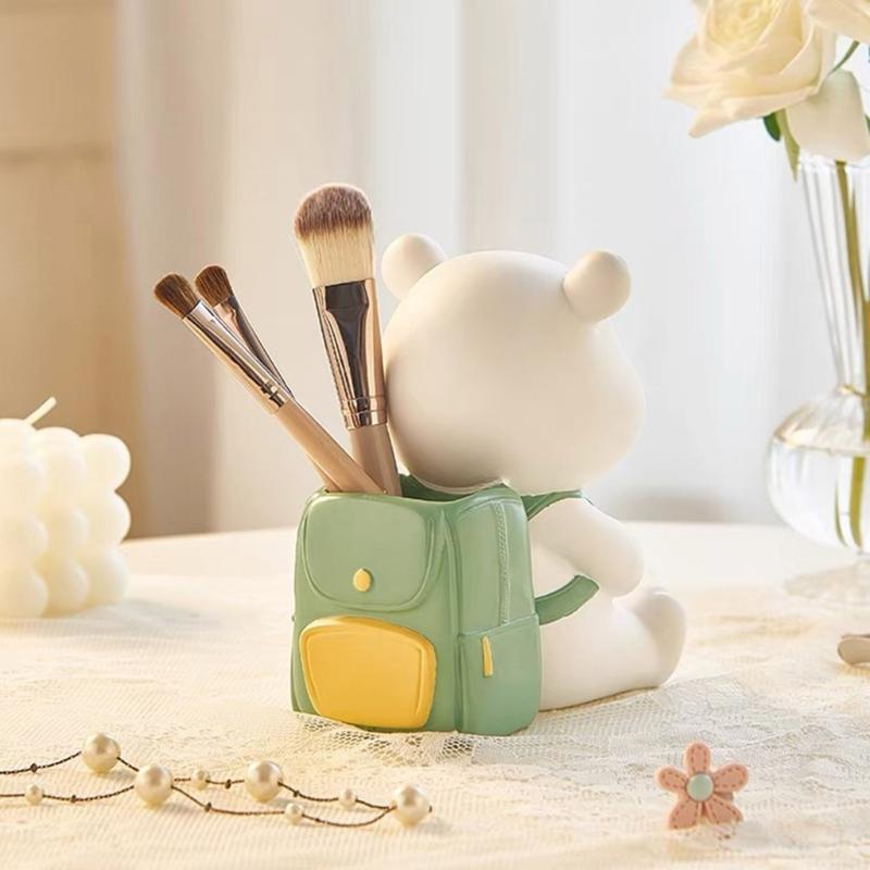 Silicone Mold Bear Backpack Pen Holder Mould Epoxy Resin Moulds Pen Container Making Molds for Enthusiasts