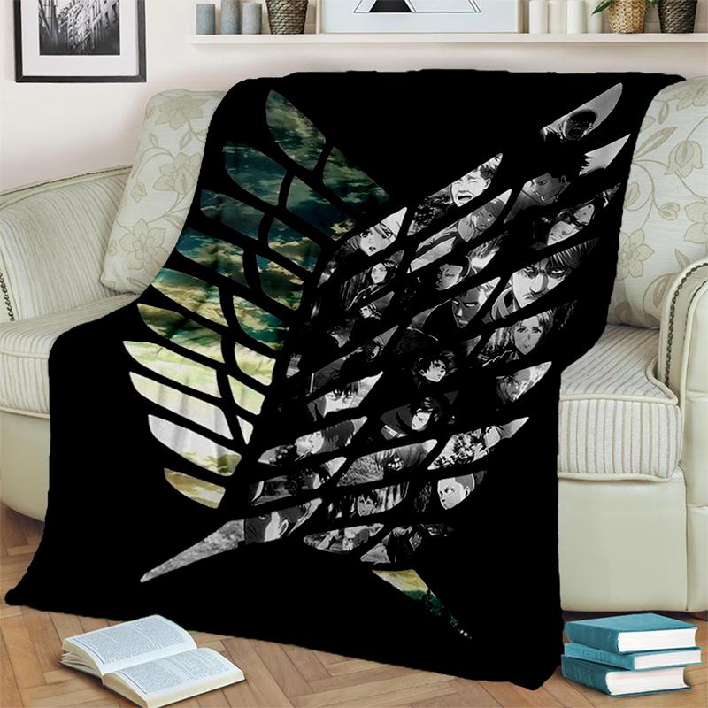 3D Мультяшное одеяло Атака Титанов Эрен Микаса Аниме, Мягкое плед-покрывало для дома, спальни, кровати, дивана, путешествий, пикника, Подарок для детей