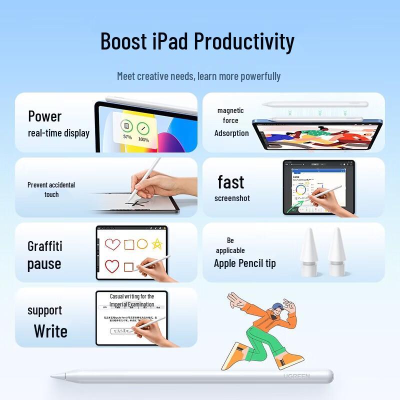 Ugreen Стилус для iPad с магнитной и Type-C двойной зарядкой