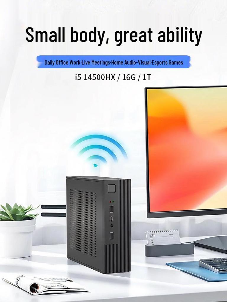Мини-ПК Хост: Компактный HTPC для домашнего офиса и игр, портативный микрокомпьютер для малых промышленных применений