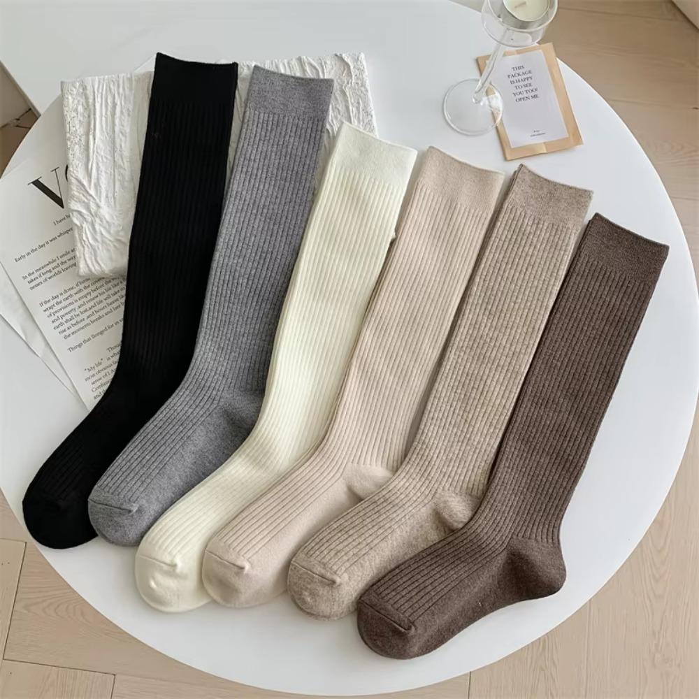 Solid Color Women Stockings Nylon Long Knee High Socks Fashion Soft Warm Socks