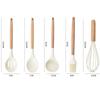 Charm Silicone Kitchen Home Living Cooking Tools Utensils Set Cooking Tool White Kitchenware Spatula Ladle Beaters Handle Non-Stick