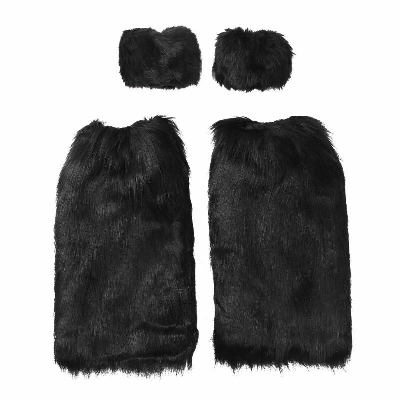 Faux Furs Cuffs Furry Wrist Bands Leg Warmers Wrist Cuffs Warmer Boot Cuffs for Women Party Cosplay Costumes Accessories