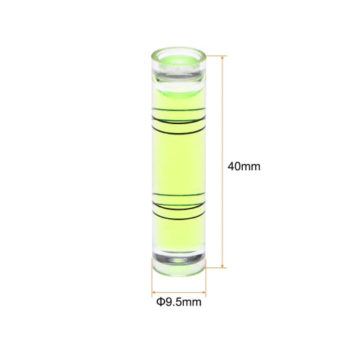 uxcell Cylindrical Bubble Levels, 9.5x40mm, Mini Bullseye Levels for Leveling Camera Tripods, Telescopes, Workshops, Turntables, and Picture Frames, 1