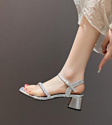 Мода 2025 Новые Сандалии Летние Элегантные и Удобные Туфли Жемчуг Бисероплетение Открытый носок Модные Женские Вечерние Сандалии Туфли Высокий Каблук