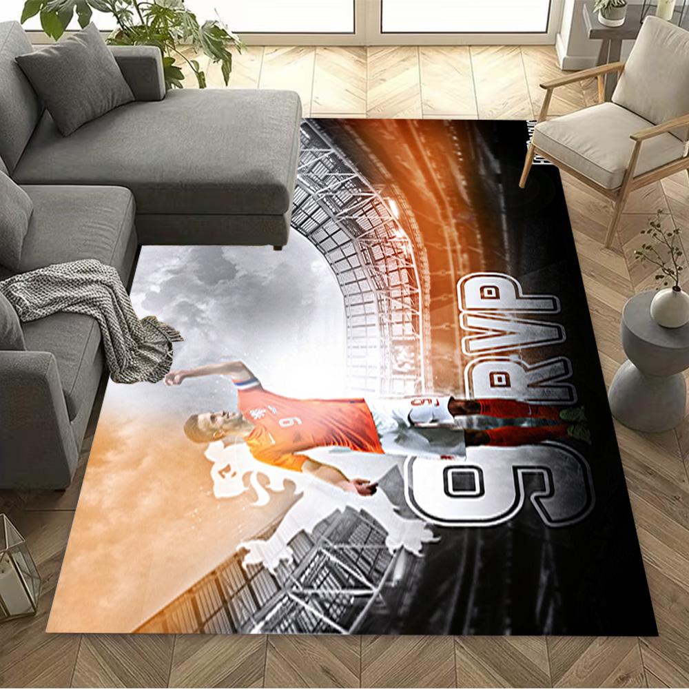 Football Spirit Action Carpet Design for Foyer Hallway Dining Room Playrooms Anti-slip Rug Anime Office Decor Best for Christmas