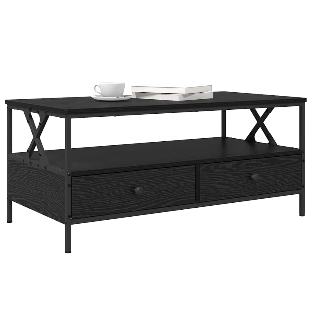 Coffee Table Black Oak Effect 100 x 51 x 45 cm Engineered Wood