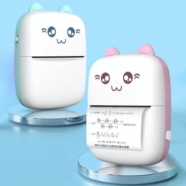 Mini Thermal Printer HURC9 Cat Design - Blue