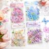 Handmade Butterfly Flower Sticker Decorative Ice Crystal Collage Decals  Goo Card