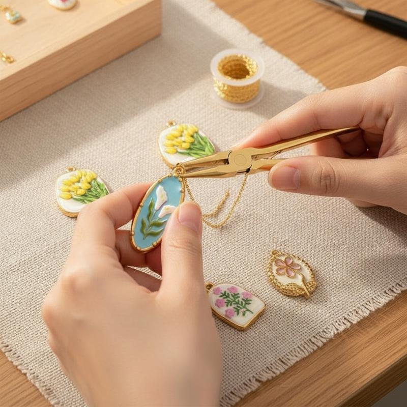 5/8Pcs Vintage Flower Enamel Charm Pendant Stainless Steel Drop Oil Floral Beads For Diy Necklace Bracelet Jewelry Making