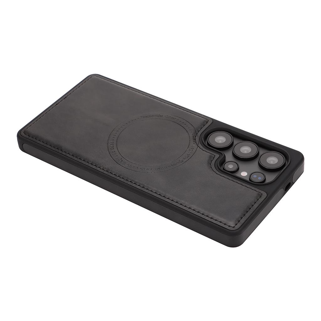 Магнитный беспроводной чехол для телефона для Samsung S24 - 25 серии, 8 цветов веганская ПУ кожа, всесторонняя противоударная защита