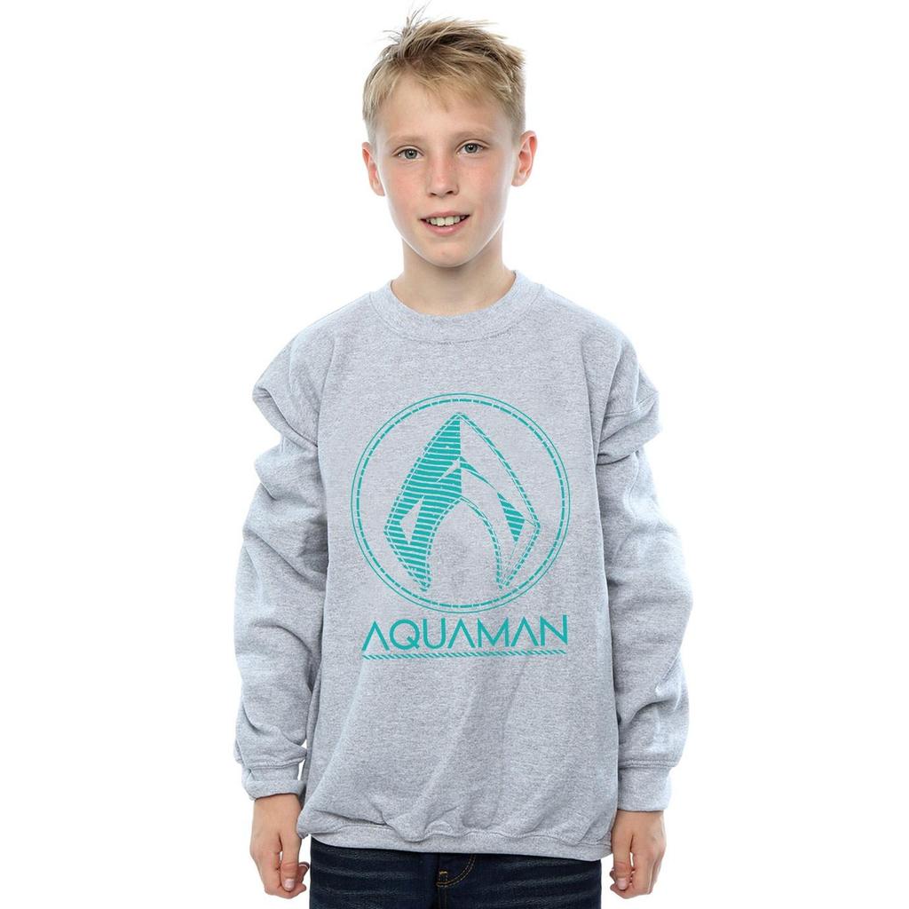 DC Comics Свитшот с логотипом Aquaman Aqua для мальчиков