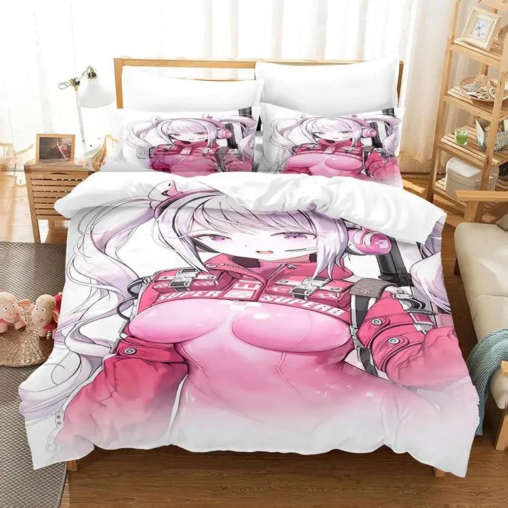 Комплект постельного белья NIKKE Односпальный Полуторный Двуспальный Кингсайз Комплект для кровати Взрослый Детский Спальня Комплекты пододеяльников 3D-принт Аниме комплект простыней