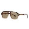 New European And American Male Aviator Glasses Retro Double-Brorgon Square Frame Sunglasses  Spot  62011