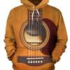 Толстовка с капюшоном и гитарой больших размеров с 3D-графическим принтом, стильная и уютная мужская модная одежда на весну и осень
