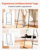 Yoga Stand Frame, Max 200 kg Load Swing Stand, Triangular Structure Aerial Rig, Aerial Silk Stands with EVA Foam & 6m Yoga Hammock, 4-Level Horizontal