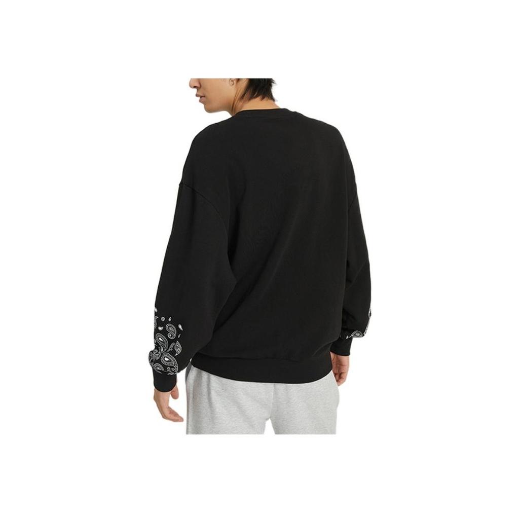 Puma Logo Print Crew Neck Pullover Sweatshirt Unisex Tops Black 539522-01