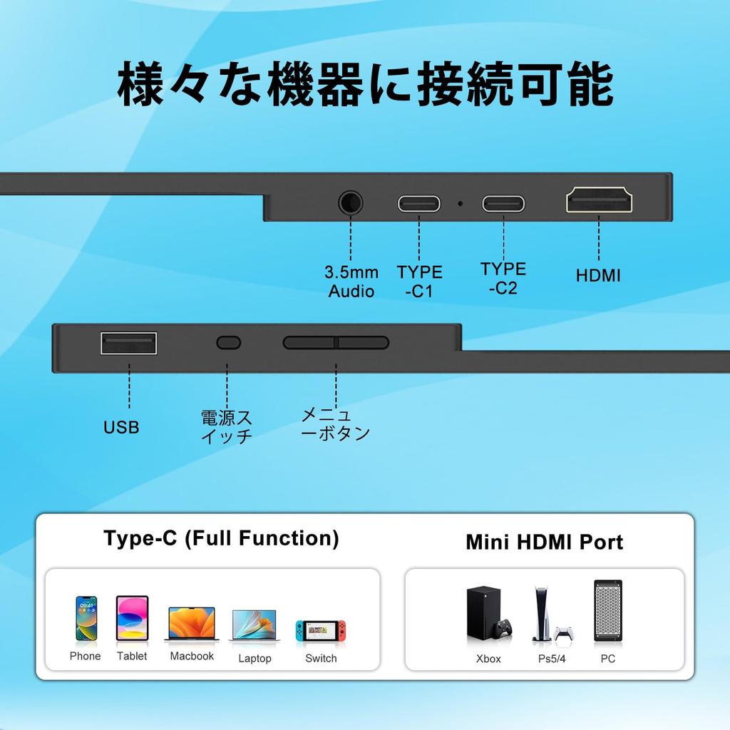 2K Ratio Gaming Monitor with sRGB Wide Color 500nits High Slim and VESA Adjustable Compatible with and More 15.6-inch 32 100% Gamut, Brightness,