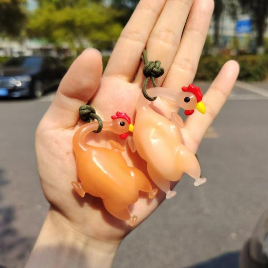 Подвеска для зеркала заднего вида с шнурком, простая установка, подвесное украшение, меняющее цвет, жареная утка