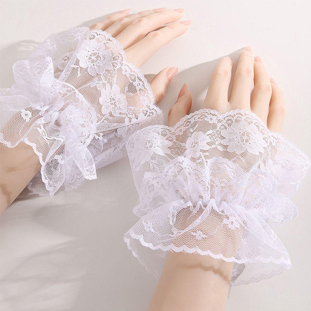 Comfortable Fake Sleeves Cuffs Lace Ruffled Wrist Lace Cuff Fashion Wrist Cuff  Wedding