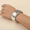 Lotus Silver Opening Bangle Vintage Thai Wrist Jewelry Carved Wide Bracelet  Party