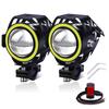Ygmylandbb Motorcycle LED Fog Lights, Squid Rings, Headlights, Work Lights, Auxiliary Lights, Spotlights, On/Off