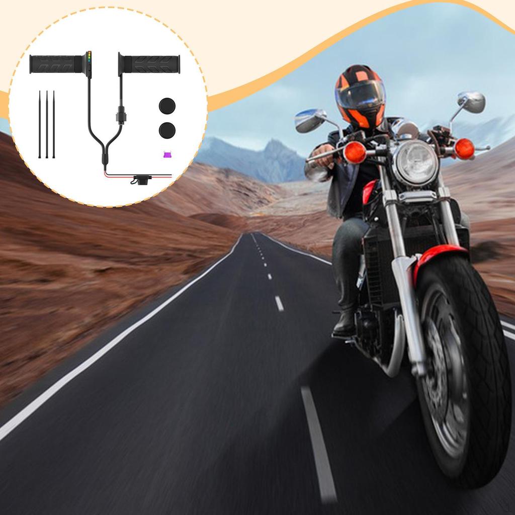 Universal ATV Heated Grips with 5 Colors Light Accessory Fits 22mm Handlebar