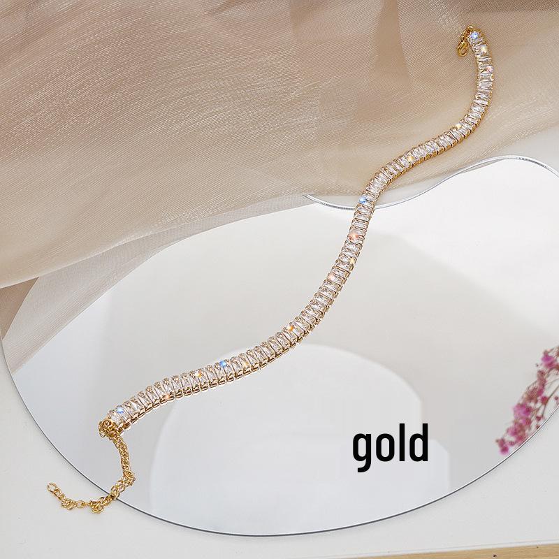 Elegant Zircon Choker Necklace: European and American Style