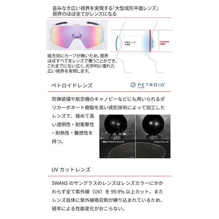 Swans Japanese-Made Sports Sunglasses Golf Mirror ULTRA LENS Anti-Reflective Coating Large Lens CONTRAIM CR-3516 MAW Red Shadow Mirror x